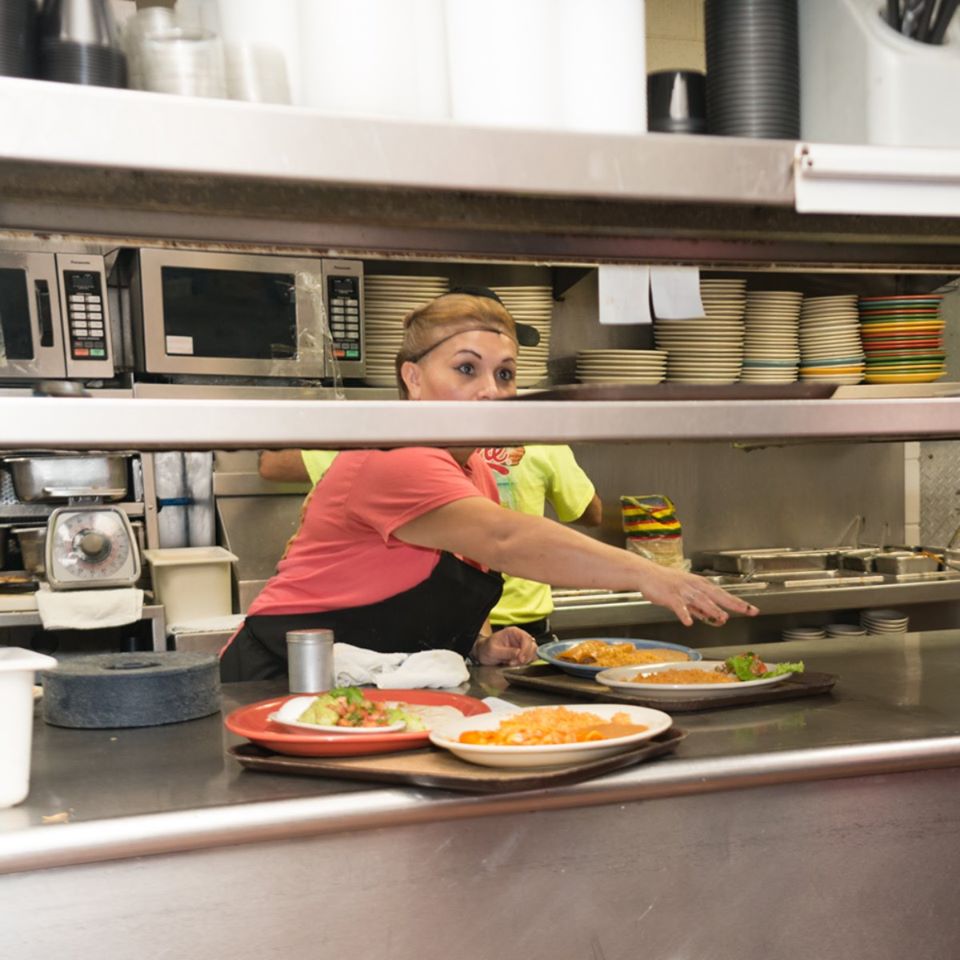 Staff working at the counter